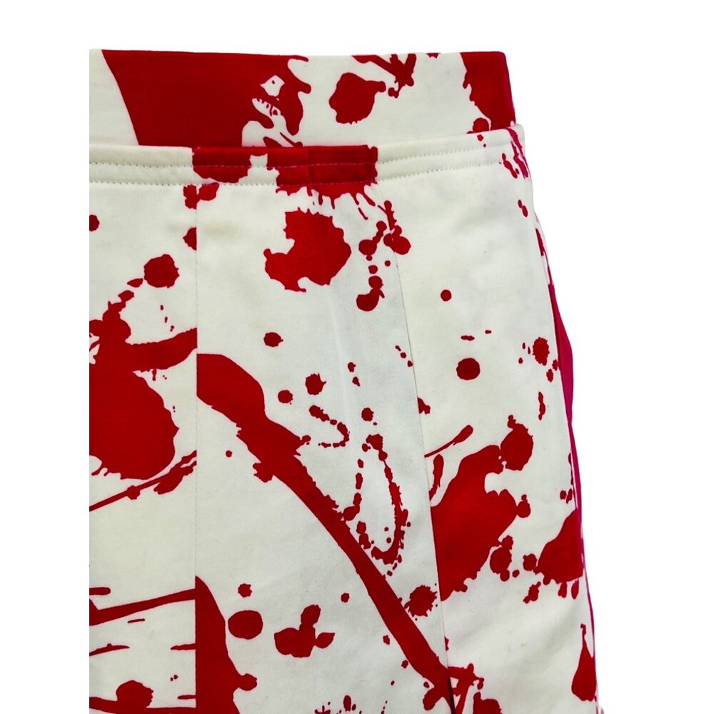 Calvin Klein Pink & White Paint Splatter Pleated A-Line Skirt - Picture 3 of 16